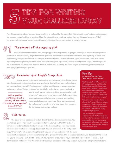 5 Tips For Writing Your College Essay By Smu In Dallas Issuu