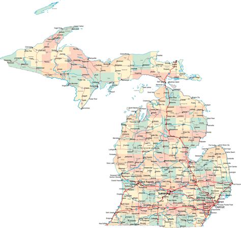 Michigan Road Map Mi Road Map Michigan Highway Map