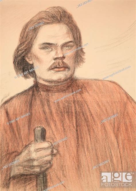 Portrait Of The Author Maxim Gorky 1868 1939 1905 Creator Steinlen