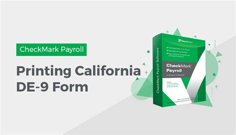 How To Print California De 9 Form In Checkmark Payroll
