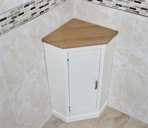 Stylish addition to any bathroom. Painted White | Oak Corner Painted Bathroom Storage Unit ...