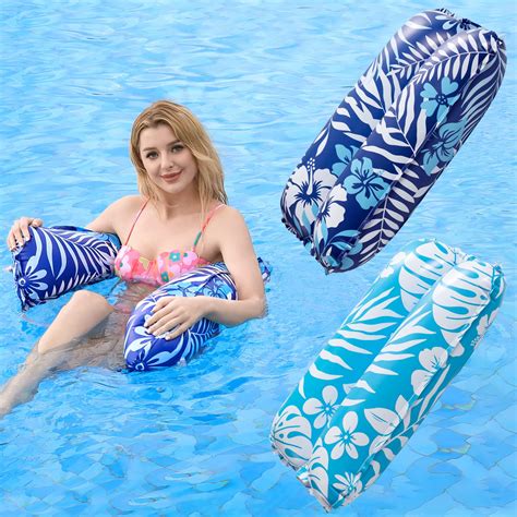 Pool Floats 2 Pack Inflatable Pool Floats Adult 4 In 1 Pool Floats Hammock Saddle Lounge