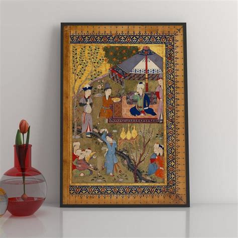 The Court Of Pir Budaq Traditional Persian Miniature Art Pathos Studio