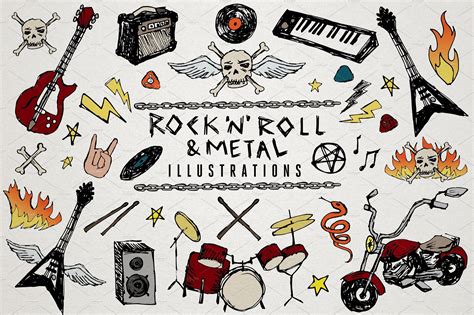 Rock N Roll And Metal Illustrations Band Posters Heavy Metal Music