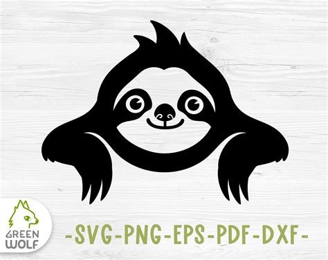 Cute Sloth Svg File For Cricut Sloth Png Cute Animals Svg Etsy