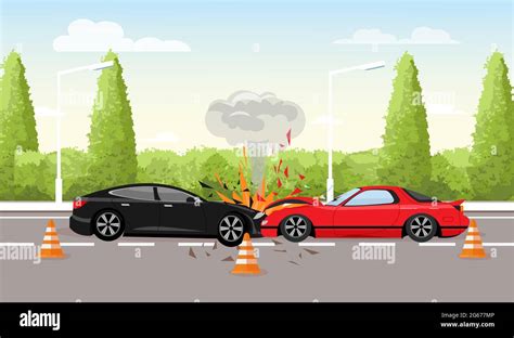 Two Car Crash Cartoon Hi Res Stock Photography And Images Alamy