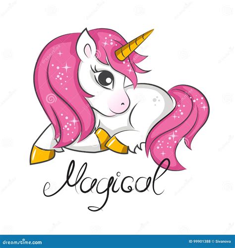 Pink Unicorn With Rainbow Colors Royalty Free Stock Photo
