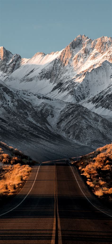 1125x2436 Beautiful Snowy Mountains Road Iphone Xsiphone 10iphone X
