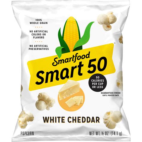 Smartfood Smart 50 White Cheddar Popcorn Smartlabel