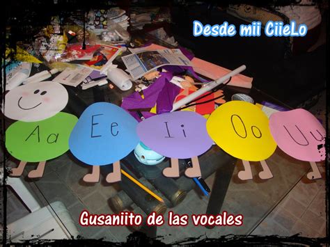 ღdesde Mi Cieloღ Gusano De Las Vocales Logo Preschool Manualidades