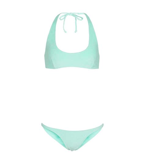 Buy Lisa Marie Fernandez Amber Stretch Cotton Terry Bikini Green At