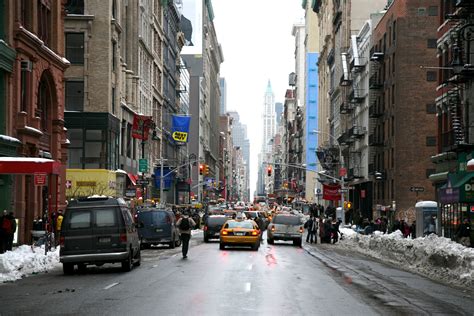 무료 이미지 보행자 눈 겨울 도로 거리 골목 시티 맨해튼 도시 풍경 도심 날씨 레인 하부 구조 뉴욕시