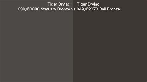 Tiger Drylac 038 60080 Statuary Bronze Vs 049 62070 Rail Bronze Side By