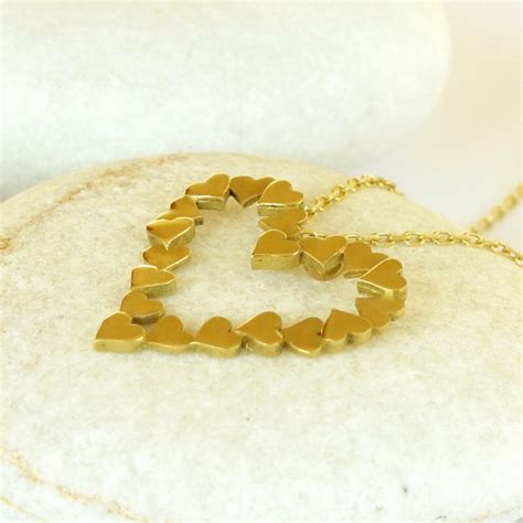 Heart Necklace In 18k Gold Unique Heart 18k Solid Gold Etsy