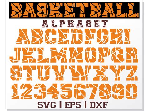 Basketball Font Svg Basketball Letters Svg Basketball Etsy