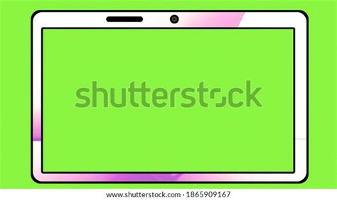 Tablet Green Screen On Green Screen Stock Illustration 1865909167