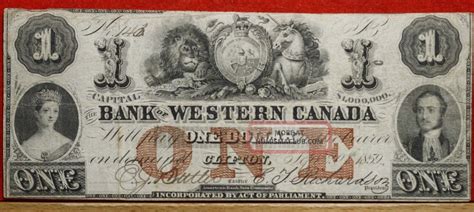 Circulated Bank Of Western Canada Obsolete Note S H