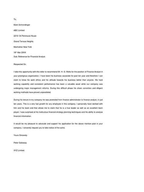Business Financial Reference Letter Pdf