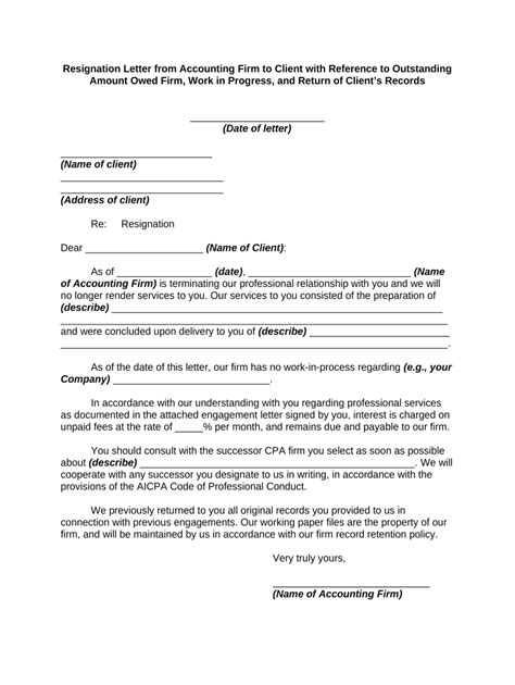 Resignation Letter Template Fill Out And Sign Online Dochub