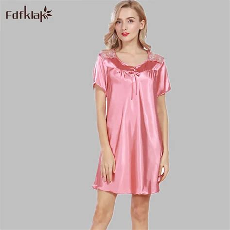 Sexy Nightie Large Size Nightgowns Sleep Dress Women Summer New Silk