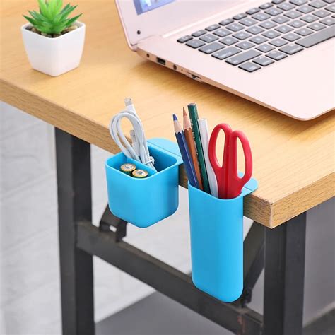 Creative Pencil Holder Pen Case Self Adhesive Desktop Organizer Office