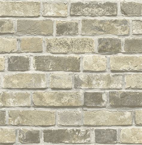 Distressed Brick Peel And Stick Wallpaper In Neutral By Nextwall