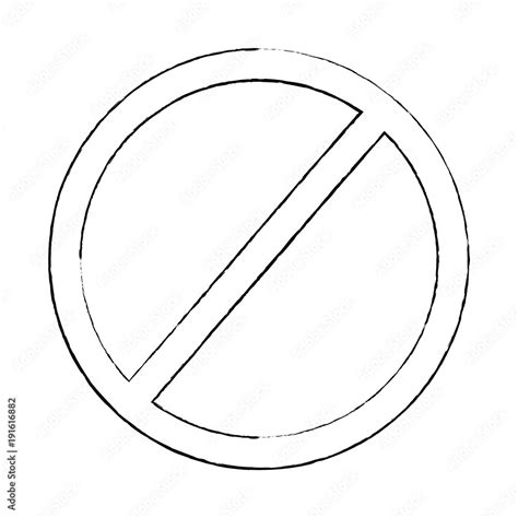 Prohibition No Symbol Red Round Stop Warning Sign Template Vector