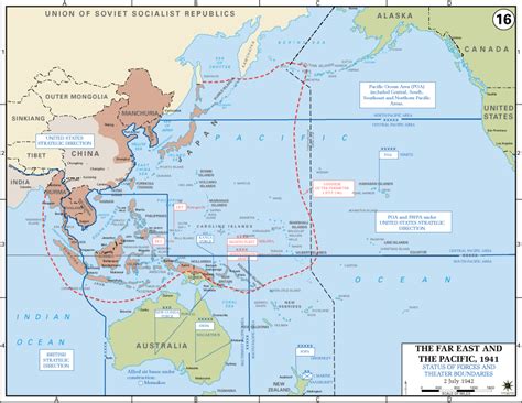 Status Of Allied Forces And Theater Boundaries 2 July 1942 ประวัติศาสตร์