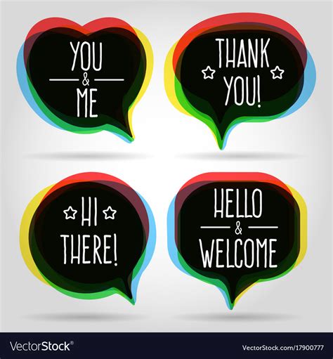 Speech Bubbles Welcome Signs Royalty Free Vector Image