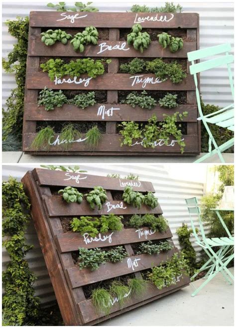 60 Diy Pallet Garden Ideas Vertical Pallet Herb Garden Talfa