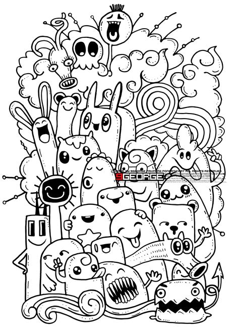 Easy doodles drawings small drawings cute doodles tumblr drawings awesome doodles hipster doodles cute drawings pencil drawings sharpie doodles shared by fiamma. Hipster Hand drawn Crazy doodle Monster group, drawing ...