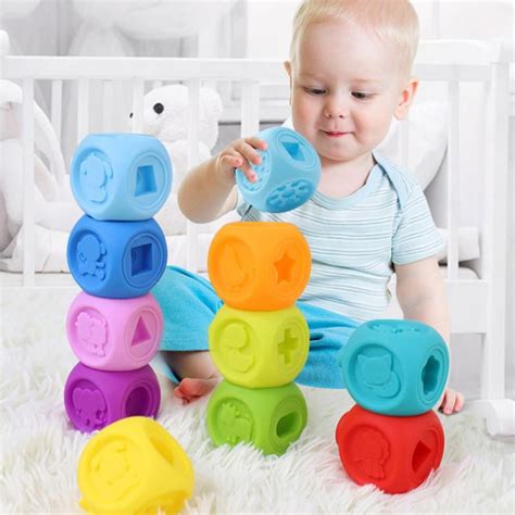 Puzzle Baby Building Blocks Teething And Squeezing Toys For Babies 0 1
