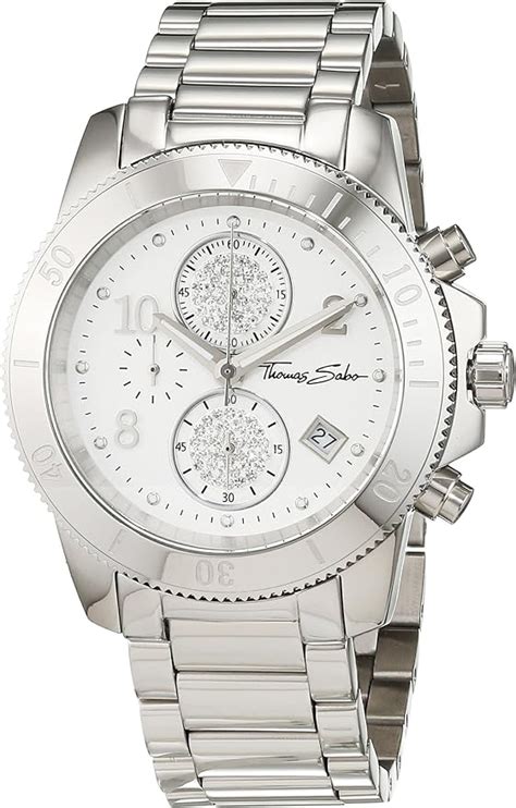 thomas sabo women s watch glam chrono silver analogue quartz uk watches