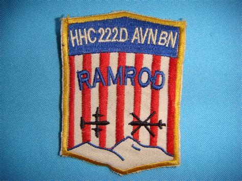 Vietnam War Patch Us Hhc 222nd Aviation Battalion Ramrod Ebay