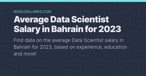 Average Data Scientist Salary In Bahrain For 2024