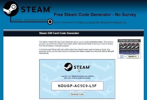 Free Steam Gift Card Code Generator
