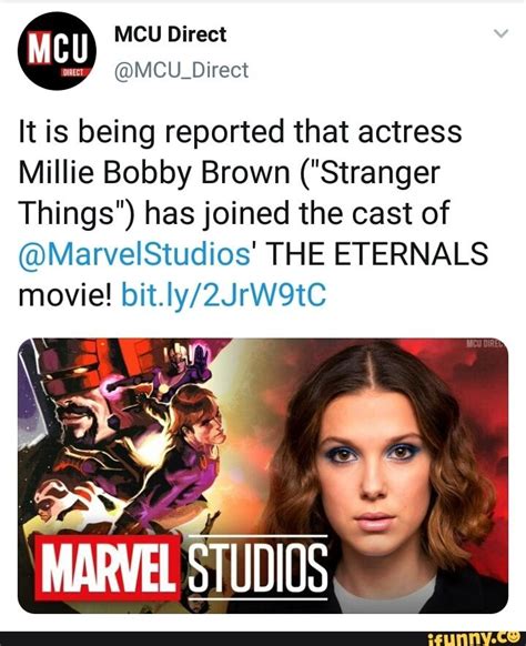 Check spelling or type a new query. It is being reported that actress Millie Bobby Brown ("Stranger Things") has joined the cast of ...