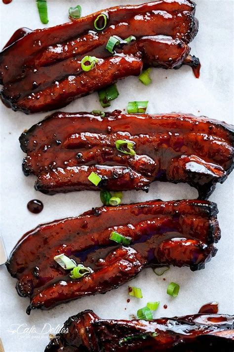 Sticky Chinese Barbecue Pork Belly Ribs Char Siu Cafedelites