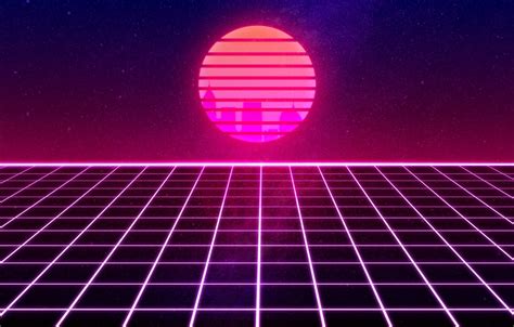 Обои Солнце Музыка Космос Звезда 80s Neon 80s Synth Retrowave