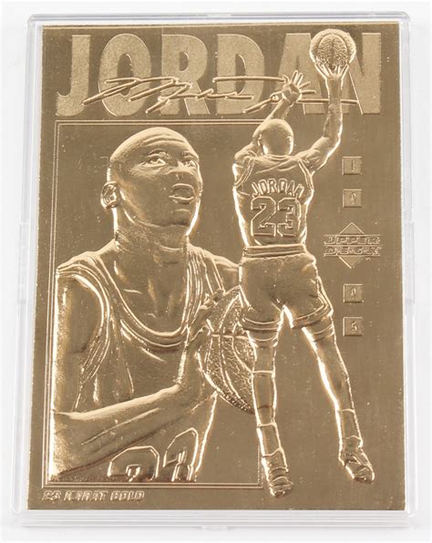 1992 upper deck michael jordan in your face error card #453 basketball card 9. 1995 Michael Jordan LE 23kt Gold Upper Deck Baseball Card | Pristine Auction