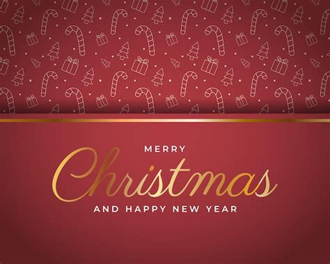 Premium Vector Greeting Card Merry Christmas In Red Background