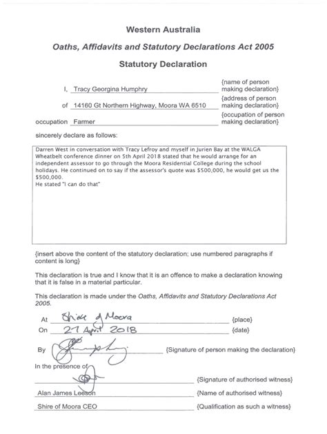 Statutory Declaration Wa Fill Out Sign Online Dochub