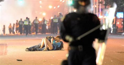 A Couple Kissing On The Pavement During The Vancouver Bc Canada Riot 2011 Imgur