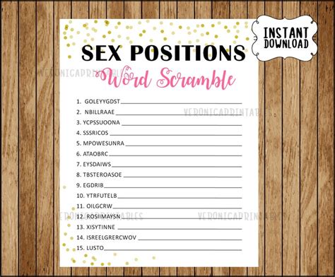Sex Position Word Search Bridal Shower Printable Game Etsy Free Nude Porn Photos