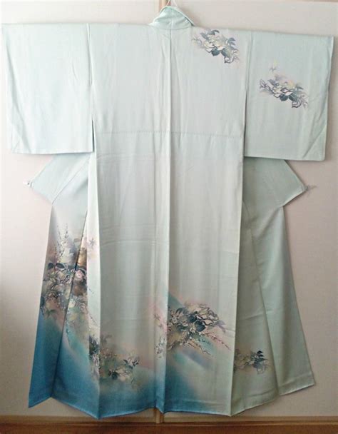 Vintage kimono Japanese silk kimono mint green kimono leaf | Etsy | Womens kimono, Long kimono ...