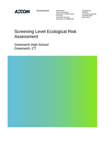 pdf screening level ecological risk assessment · screening level ecological risk assessment