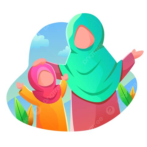 giving advice clipart vector islamic mother giving advice to her little daughter muslim mom