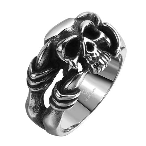 2017 Fashion Men Jewelry Ring 316l Stainless Steel Skeleton Rings For