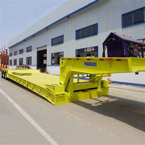 Heavy Duty Lowboy Trailer Hydraulic Low Bed Trailer TITAN VEHICLE