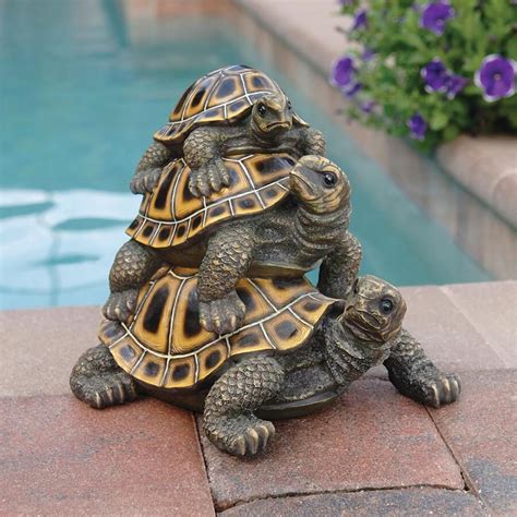 Threes A Crowd Stacked Turtle Garden Statue With Images Turtle